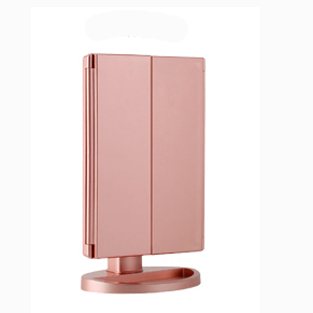 Three-sided folding Touch-sensitive LED Makeup Mirror