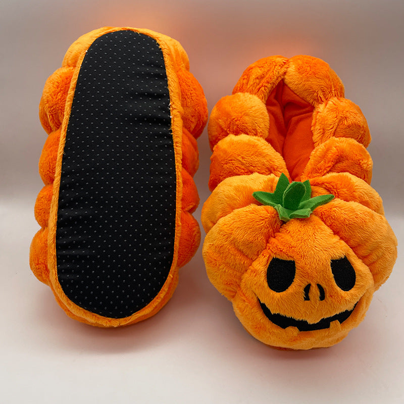 Halloween Pumpkin Plush Slippers
