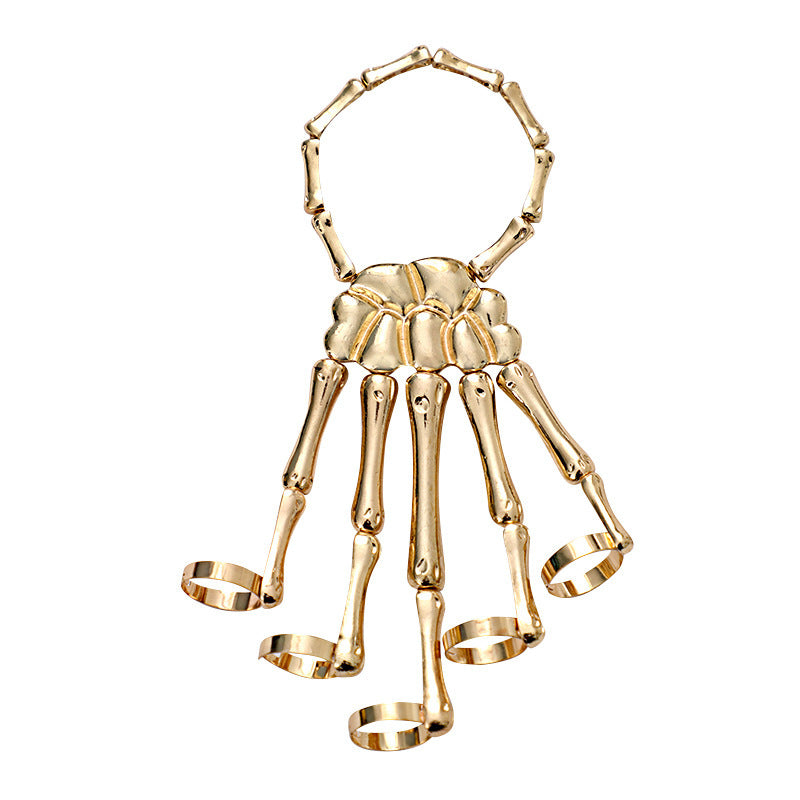 Halloween Skeleton Claw Finger Ring Bracelet
