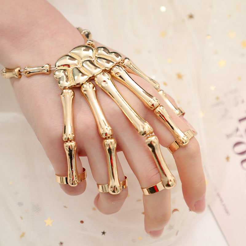 Halloween Skeleton Claw Finger Ring Bracelet