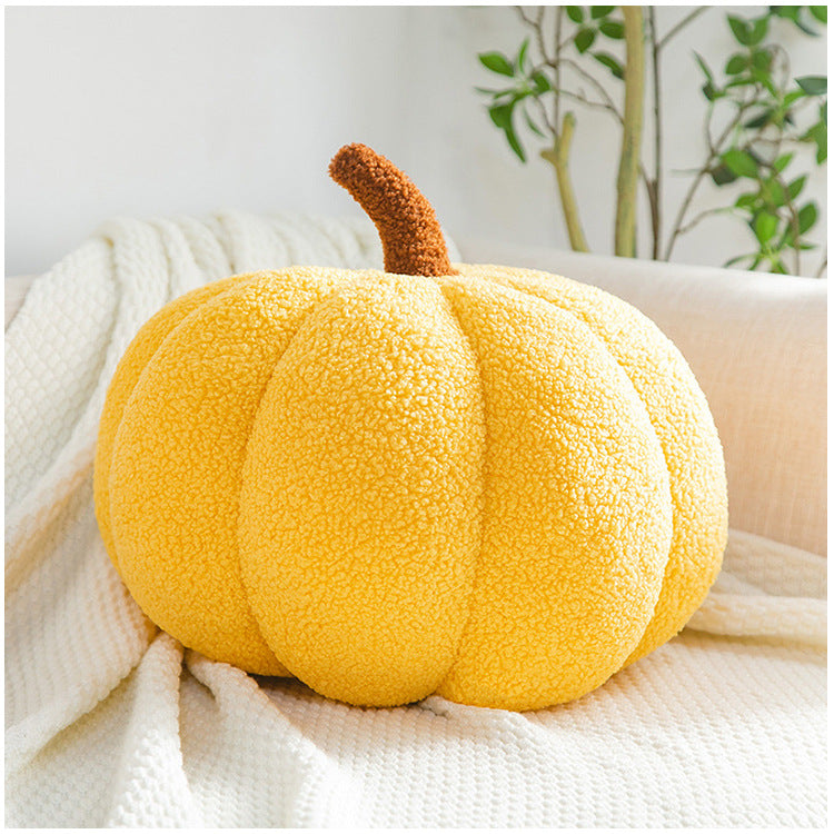 Teddy Velvet Pumpkin Pillow Cushion (Romantic Macaron Color)