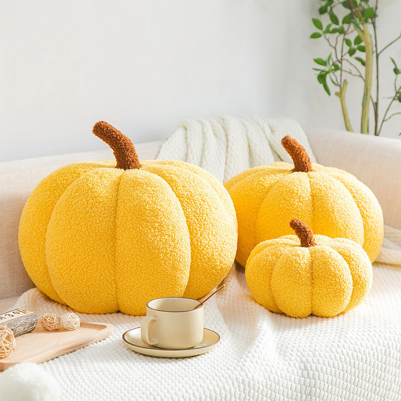 Teddy Velvet Pumpkin Pillow Cushion (Romantic Macaron Color)