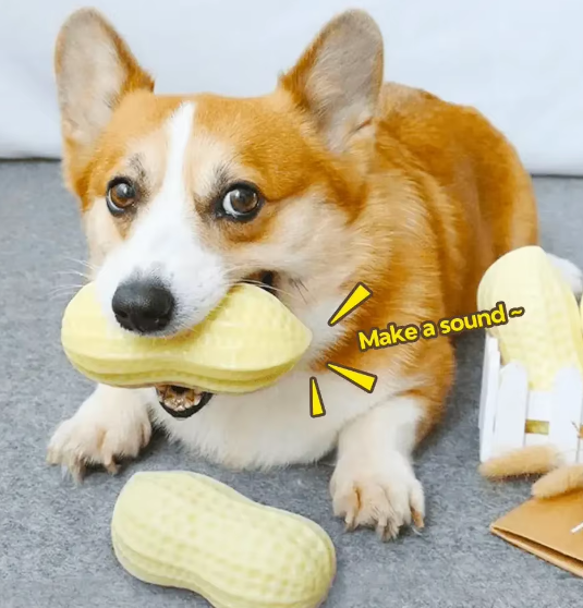 Dog Chewing Sound Making Pet Toy Peanuts Shape Bite-resistant (Buy Two or More Get Extra 20% Off)