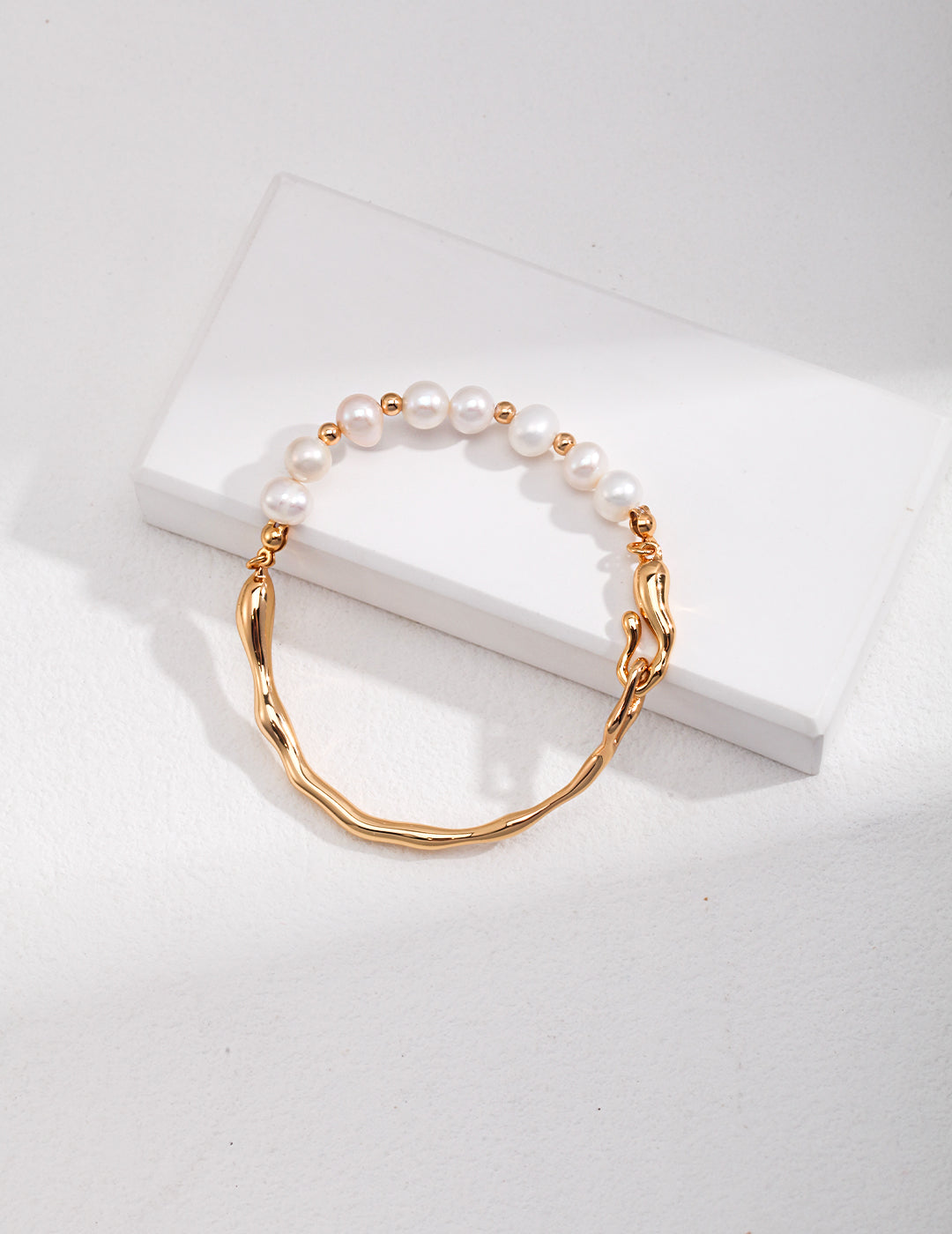 Liquid Series Sterling Silver Pearl Bracelet