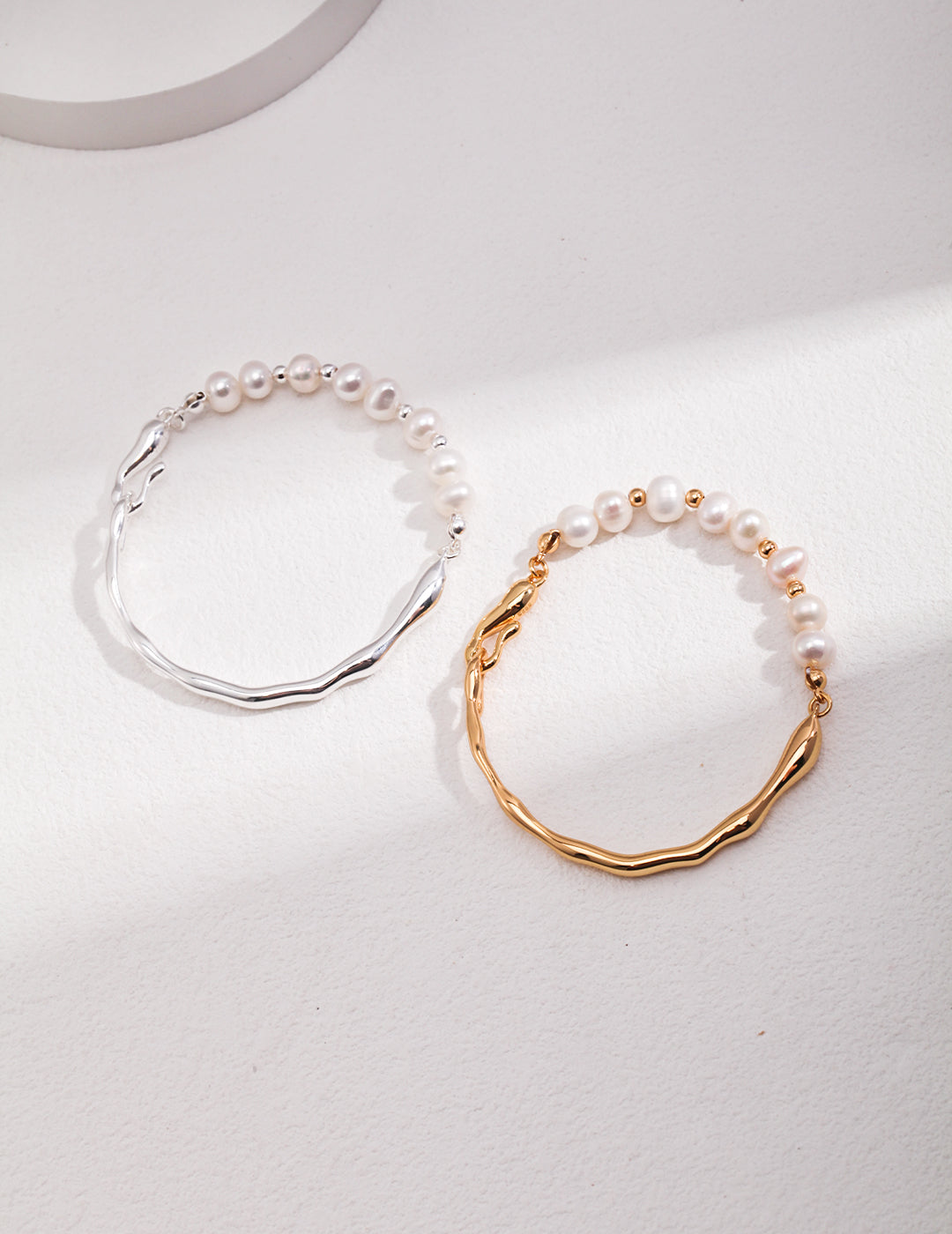 Liquid Series Sterling Silver Pearl Bracelet
