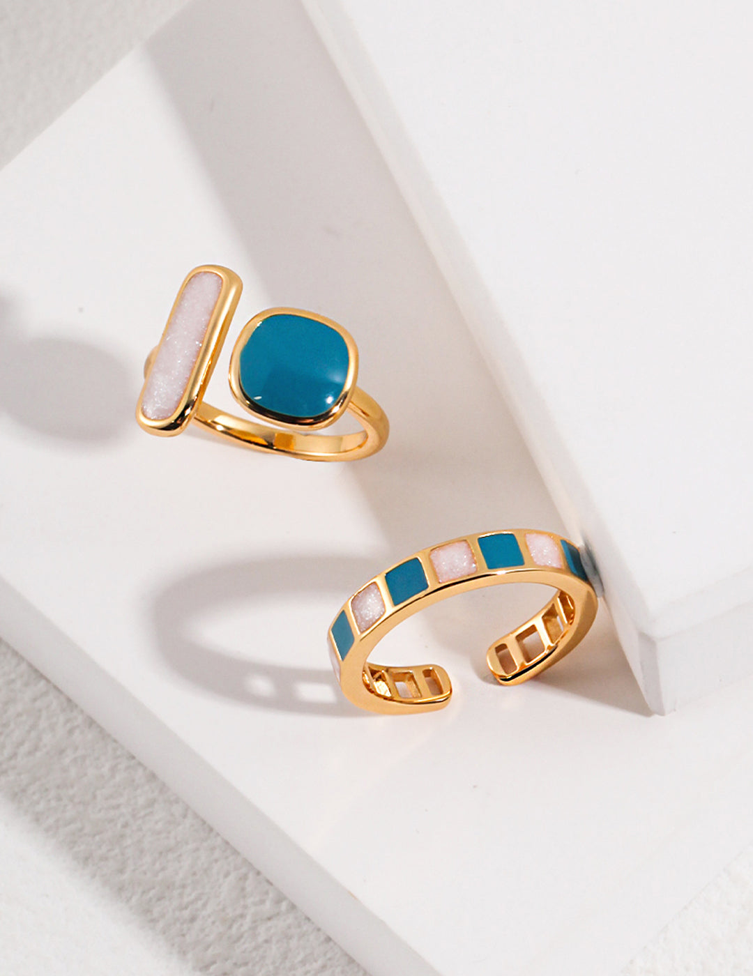 Sterling Gold Drip Glaze Open Ring