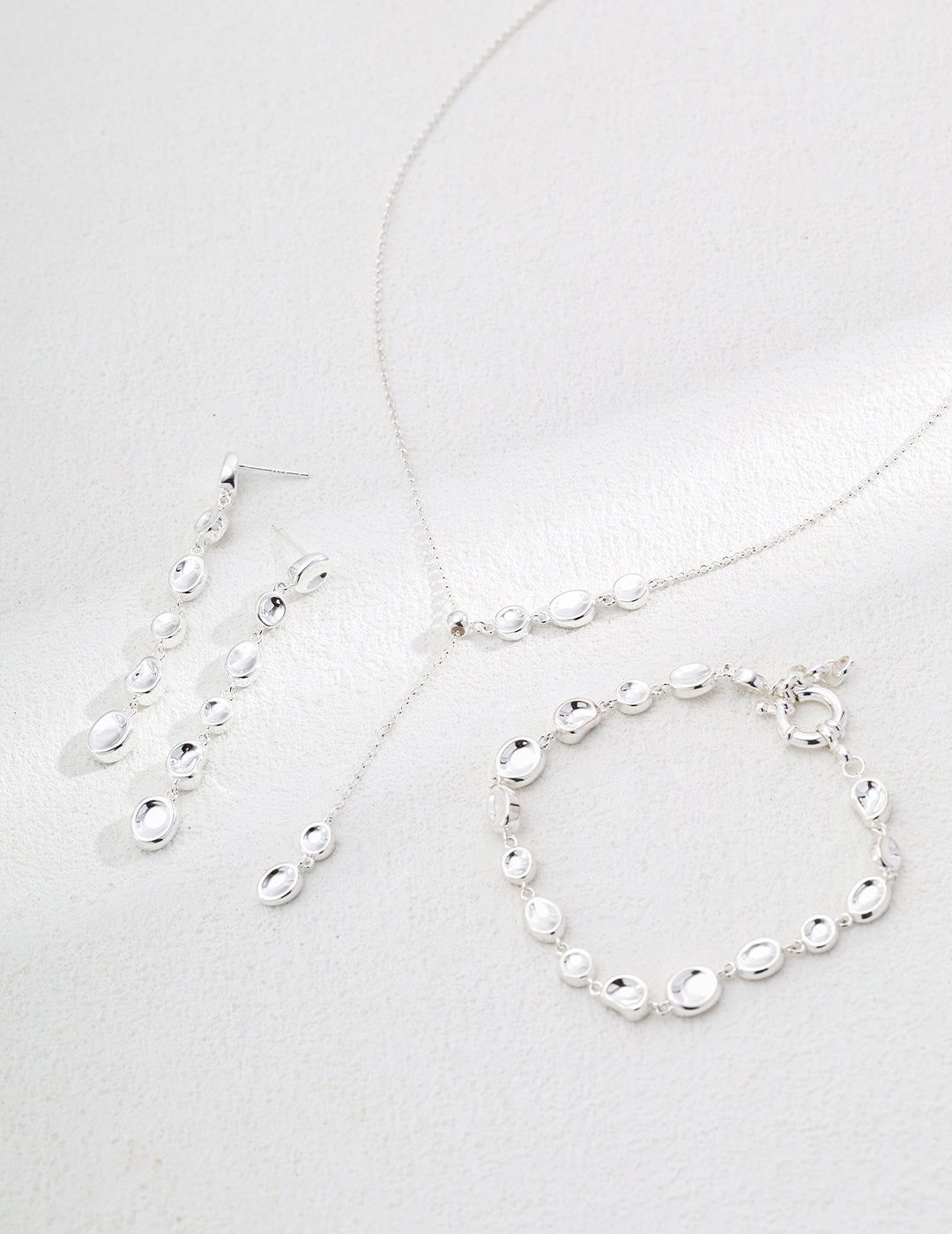 Lava Series Sterling Silver Long Earrings