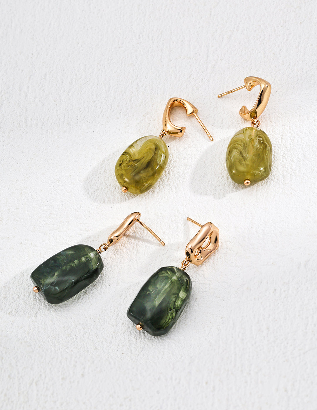 S925 Simple Imitation Amber Earrings