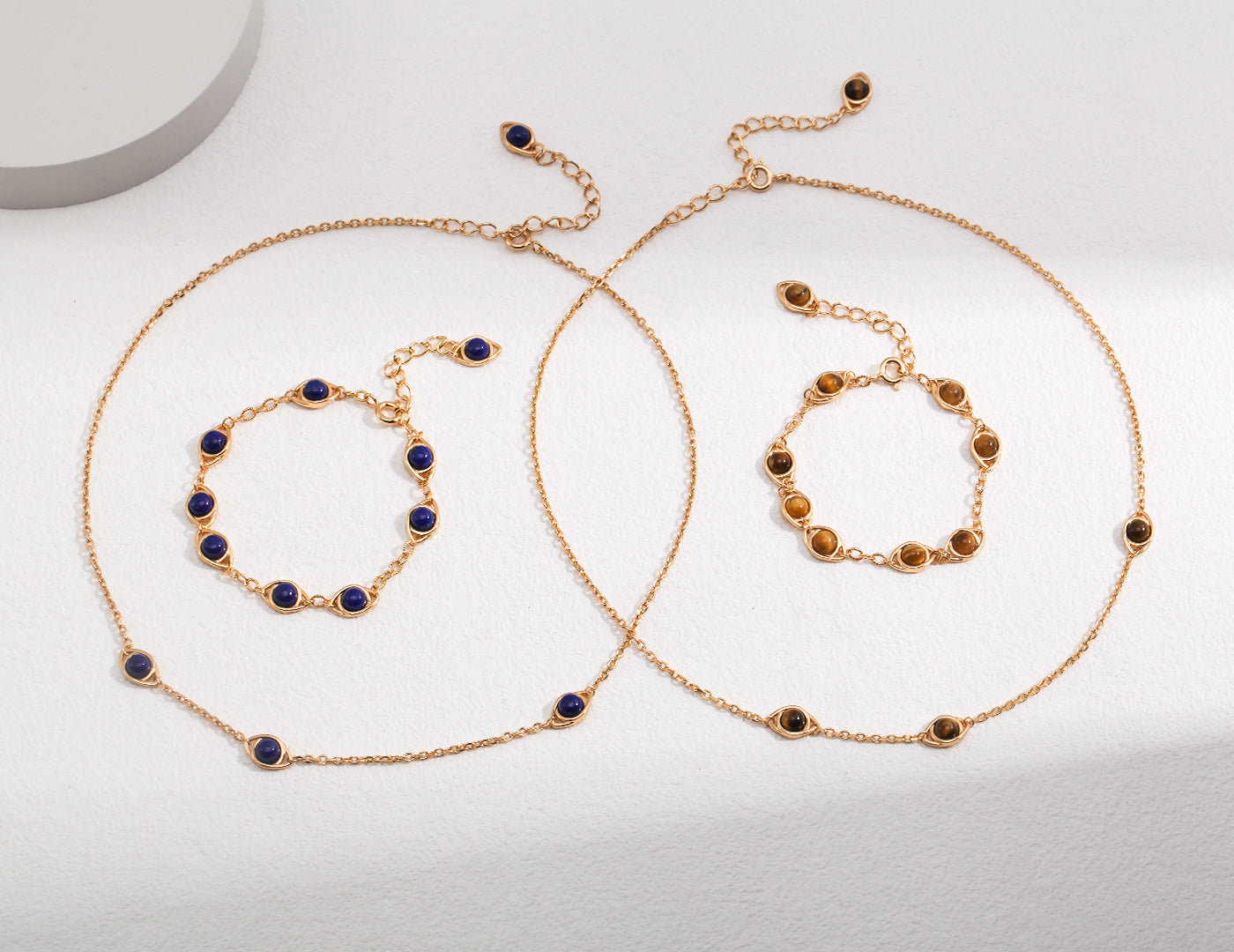 Sterling Silver Elegance Tigerite/ Lapis Lazuli Necklace