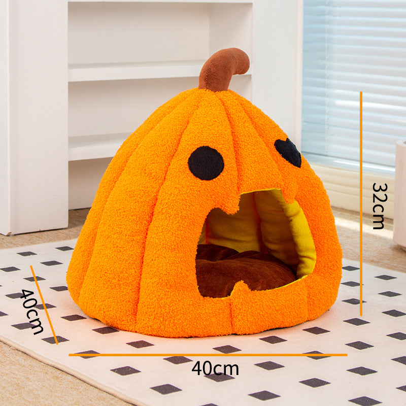 Halloween Pumpkin Cat House