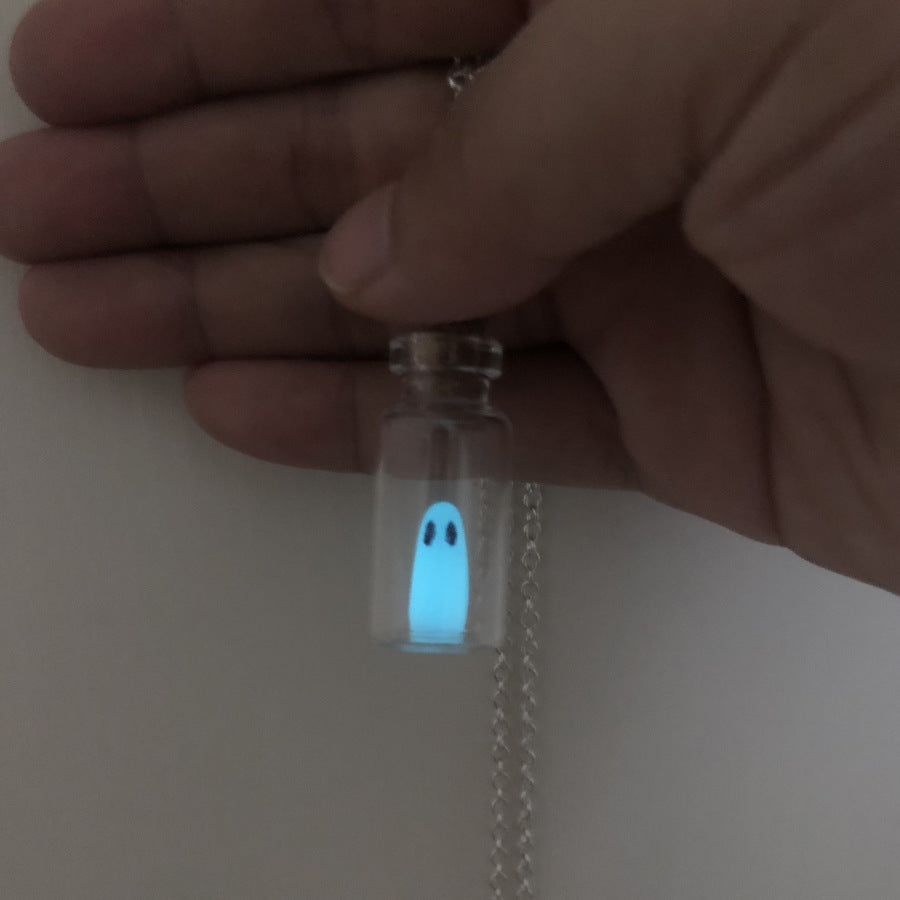 Halloween Drift Bottle Luminous Ghost Necklace