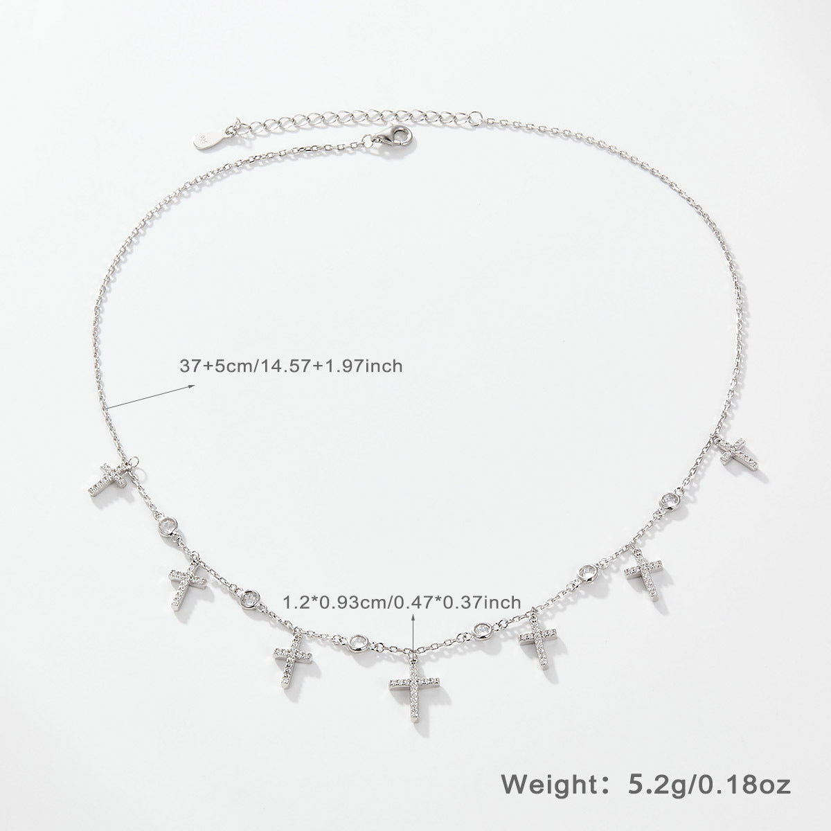 Zircon Cross Clavicle Chain 925 Silver Necklace