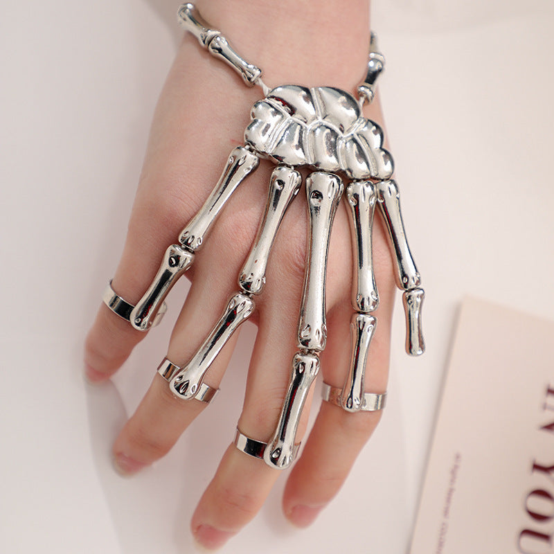 Halloween Skeleton Claw Finger Ring Bracelet