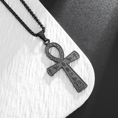 Ancient Egyptian Symbol Ankh Titanium Steel Necklace