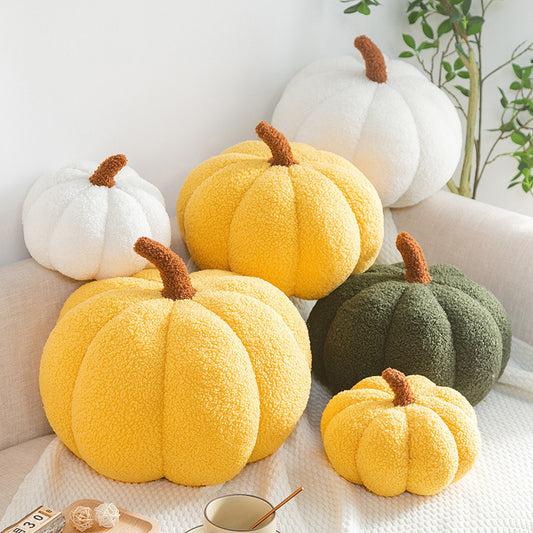 Teddy Velvet Pumpkin Pillow Cushion (Romantic Macaron Color)