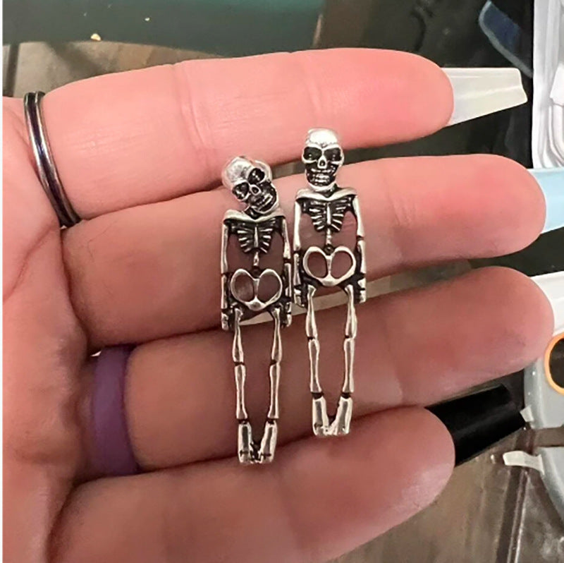 Halloween Human Skeleton Detachable Earrings