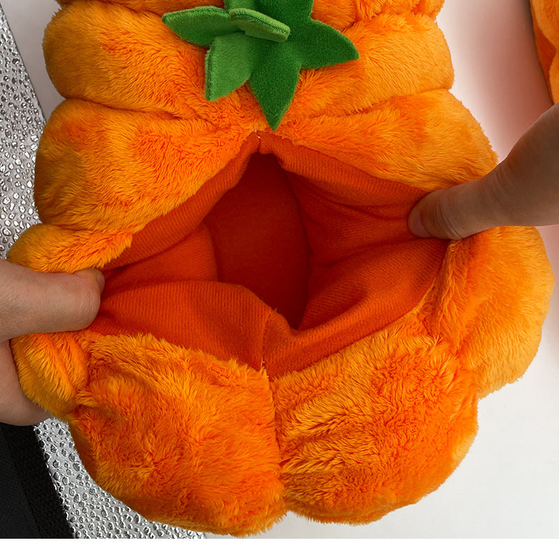 Halloween Pumpkin Plush Slippers