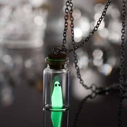 Halloween Drift Bottle Luminous Ghost Necklace