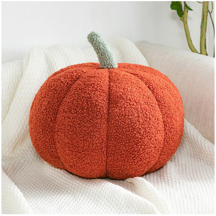 Teddy Velvet Pumpkin Pillow Cushion (Romantic Macaron Color)