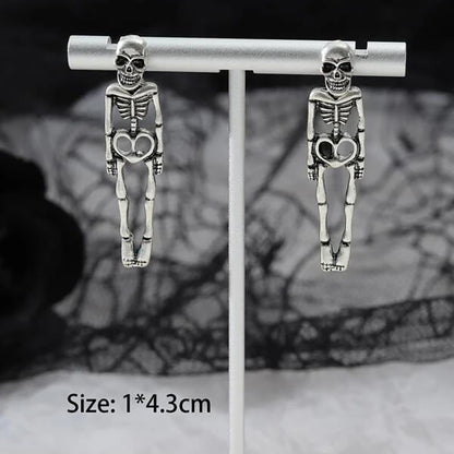 Halloween Human Skeleton Detachable Earrings