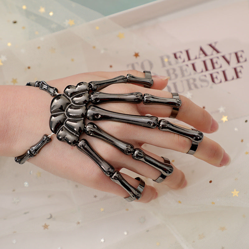 Halloween Skeleton Claw Finger Ring Bracelet