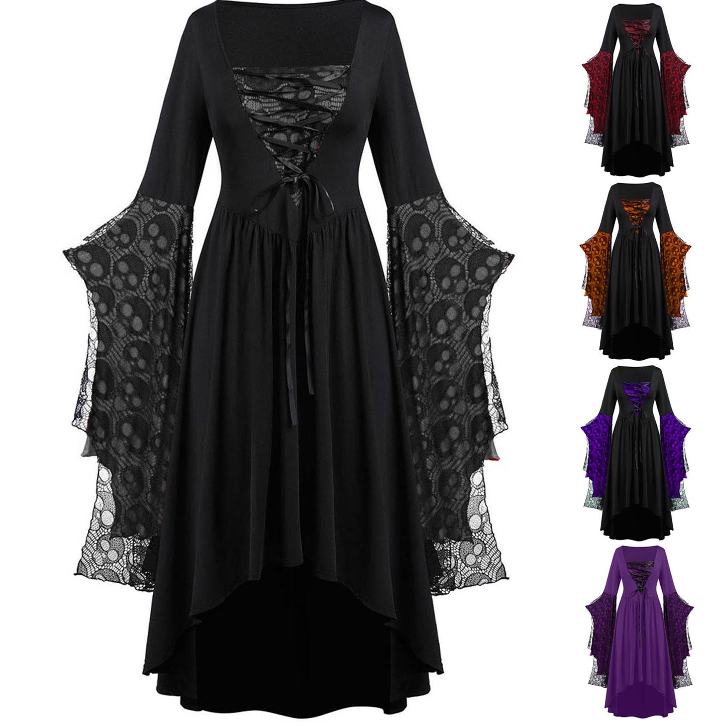 Halloween Costumes Skull Lace Strap Dress