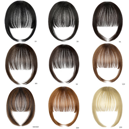 Synthetic Clip Wig Bangs Natural Seamless Hair Extensions with Sideburns