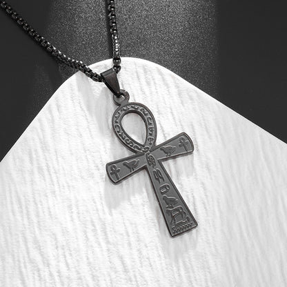 Ancient Egyptian Symbol Ankh Titanium Steel Necklace