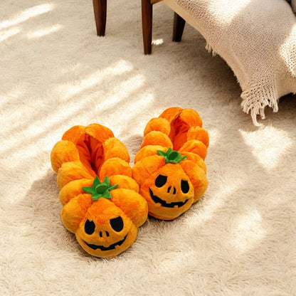 Halloween Pumpkin Plush Slippers