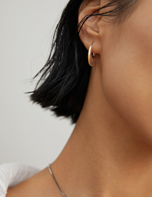 Lava Series S925 Minimalistic Gold Earrings