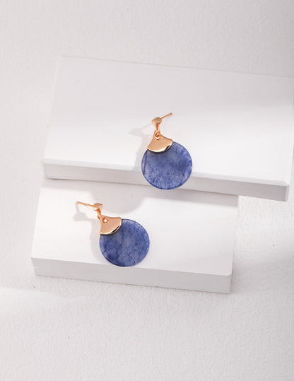 Sterling Silver Blue Aventurine Earrings