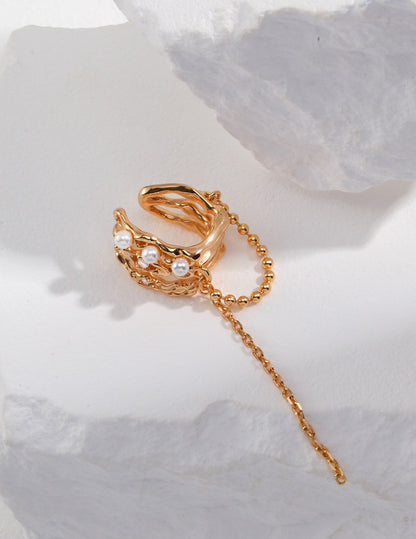 Sterling Silver Tassel Style Ear Cuff (Sold in 1 Piece)